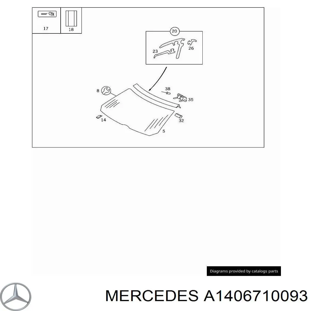 Comprar A1406710093 Mercedes Luna parabrisas