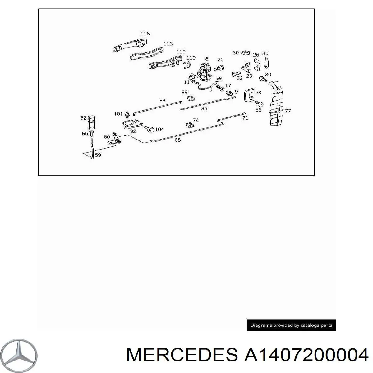 A2087200104 Mercedes Pieza de cierre de puerta delantera