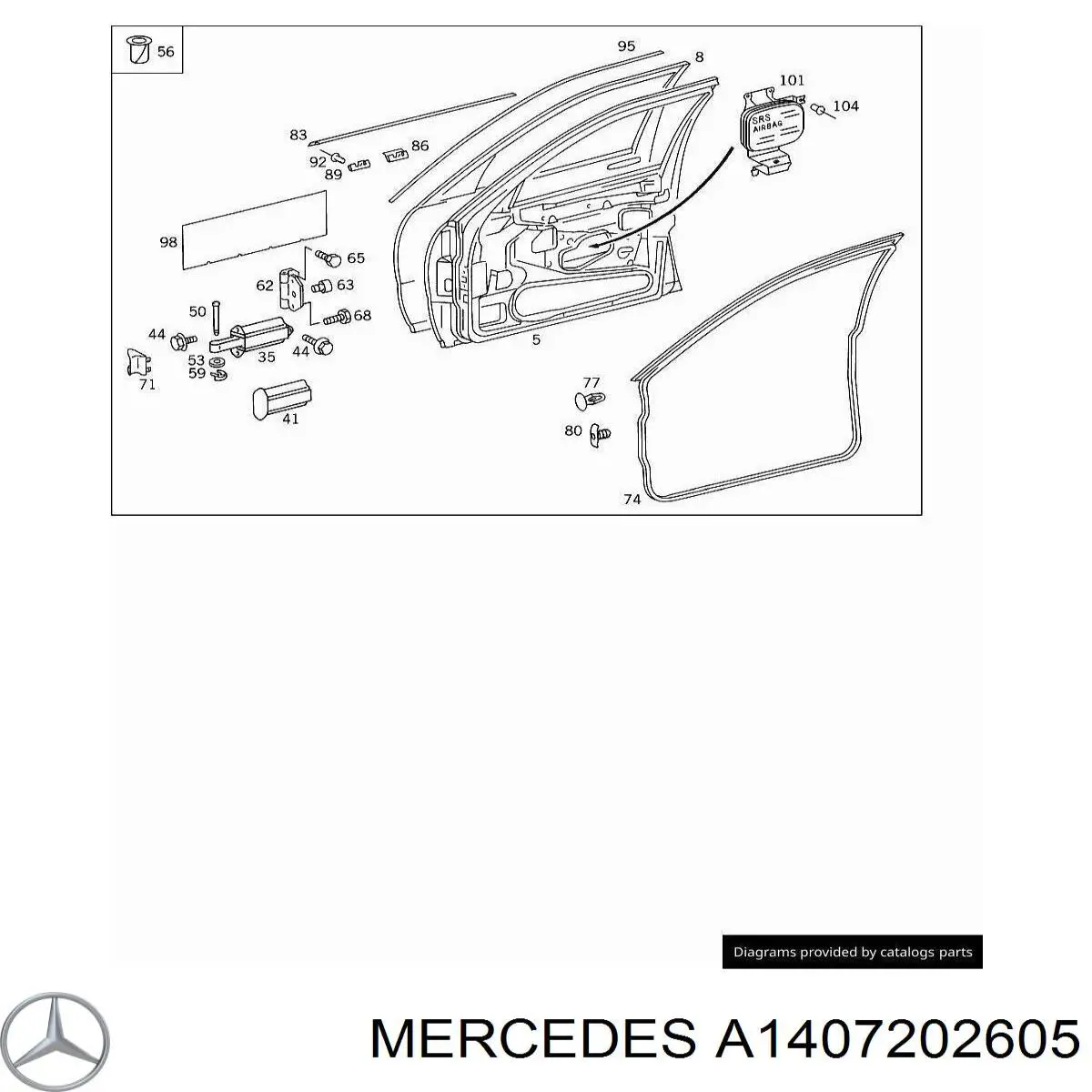 Puerta de coche, delantera, derecha para Mercedes S (W140)