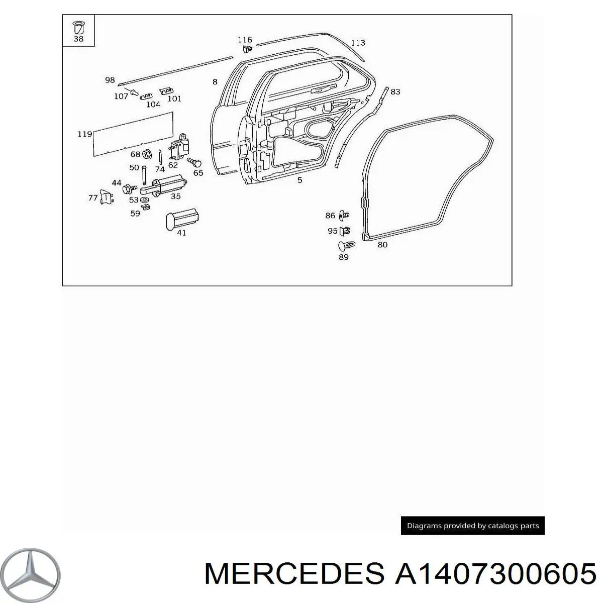 A1407300605 Mercedes puerta trasera derecha