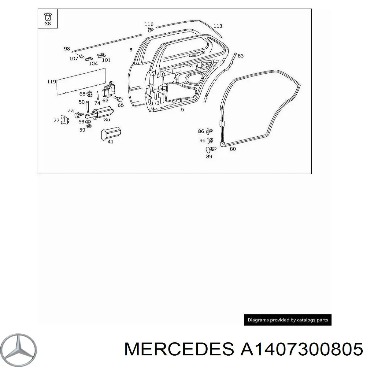 Puerta trasera derecha para Mercedes S (W140)