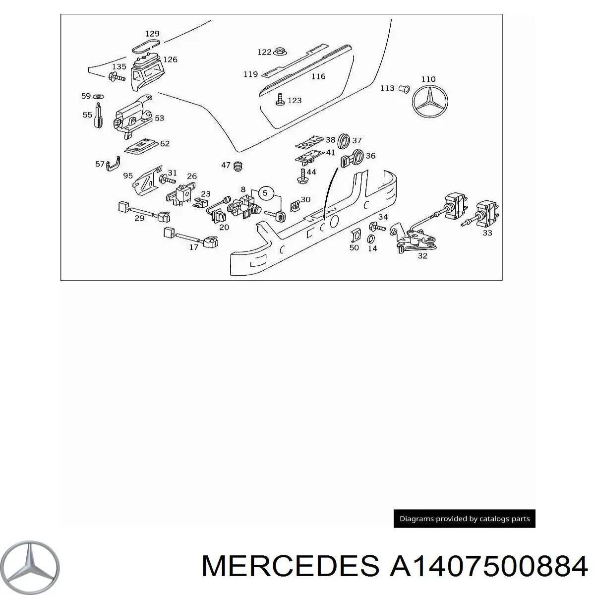 Cierre del maletero para Mercedes S  W140