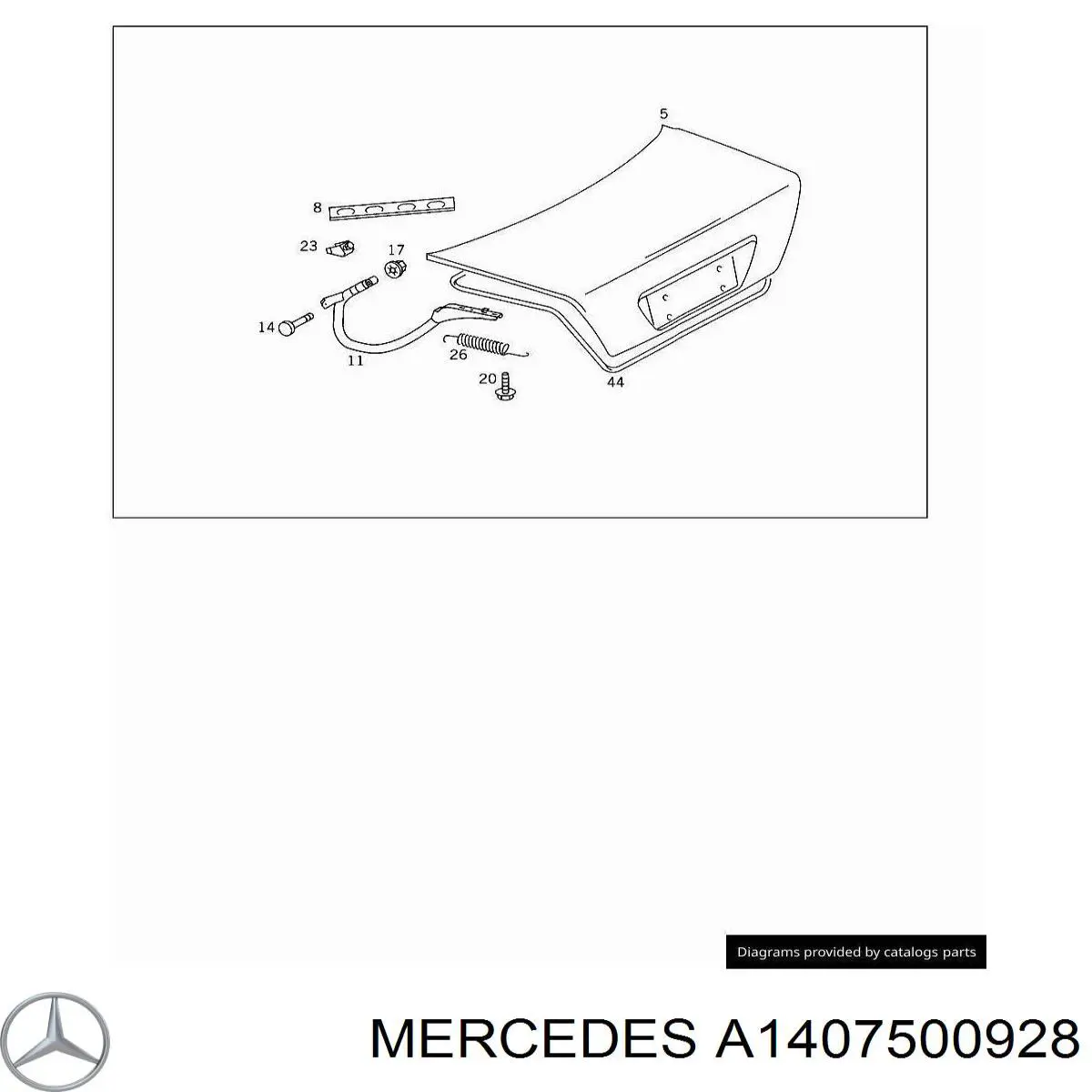 Comprar A1407500128 Mercedes Bisagra de la tapa del maletero