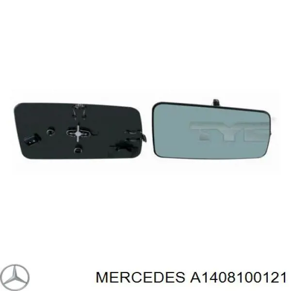 1408100121 Mercedes cristal de espejo retrovisor exterior izquierdo