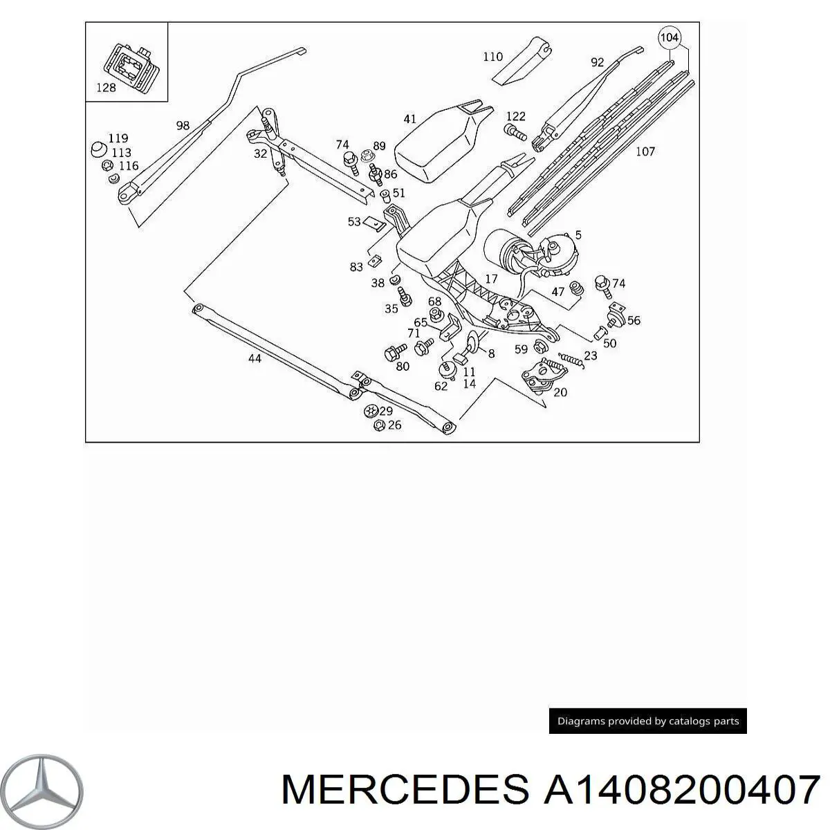 A1408200407 Mercedes varillaje lavaparabrisas