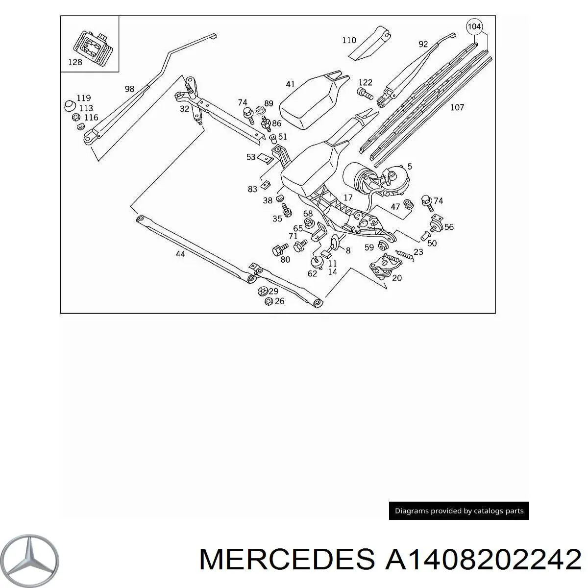 1408202242 Mercedes motor del limpiaparabrisas del parabrisas