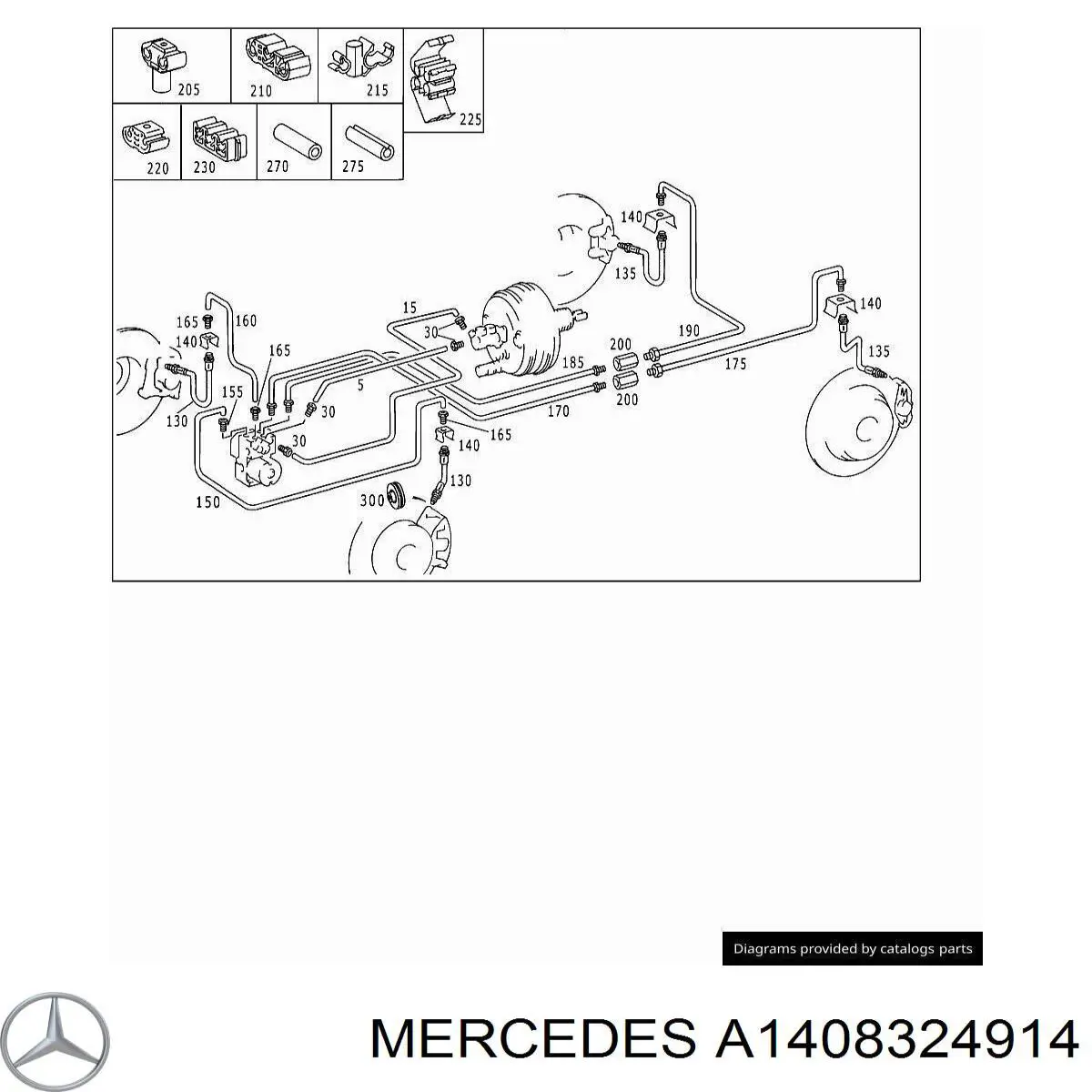 Abrazadera de tubo de freno Mercedes A1408324914 precio, desde 6,69 EUR