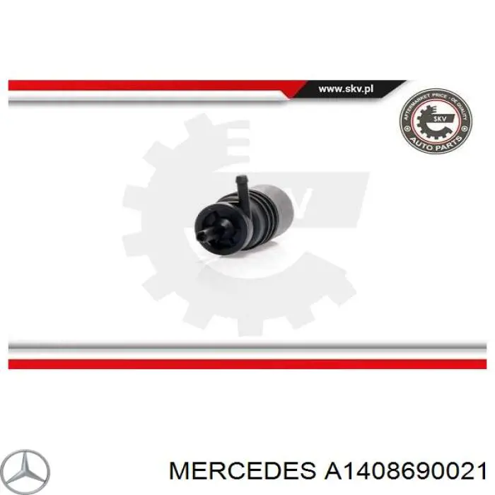 Bomba de agua limpiaparabrisas, delantera Mercedes A1408690021 precio, desde 12,24 EUR