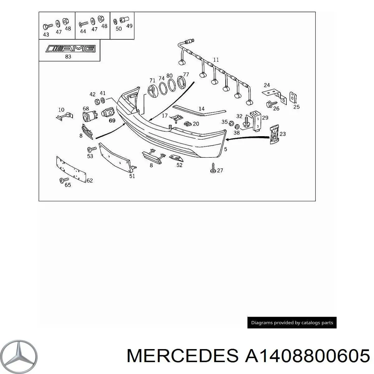 Tapa del gancho de remolque del parachoques delantero derecho Mercedes A1408800605 precio, desde 11,98 EUR
