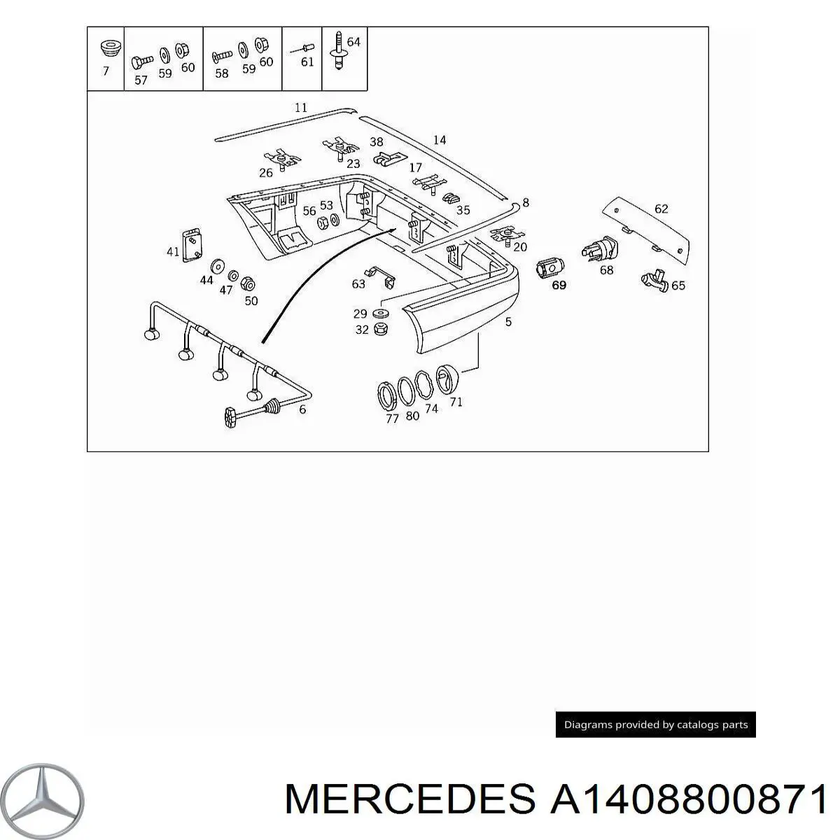 A1408800871 Mercedes parachoques trasero