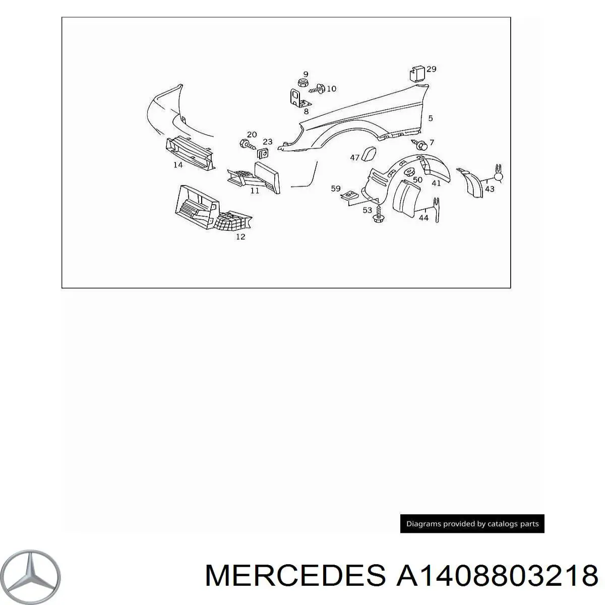 Guardabarros delanteros derecho Mercedes A1408803218 precio, desde 1168,21 EUR