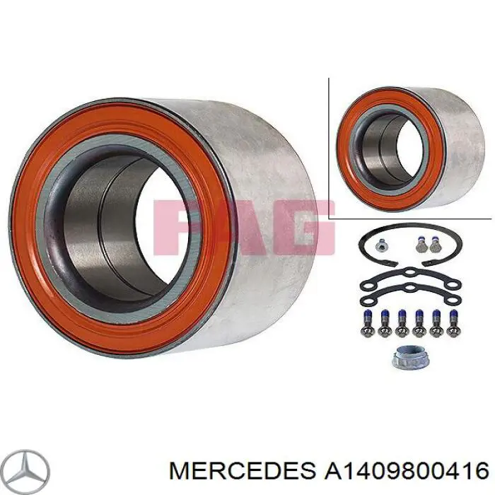 Cojinete de cubo delantero Mercedes A1409800416 precio, desde 42,90 EUR