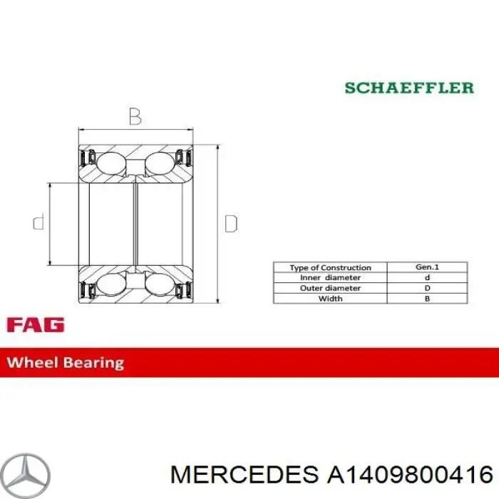 Comprar A1409800416 Mercedes Cojinete de rueda trasero