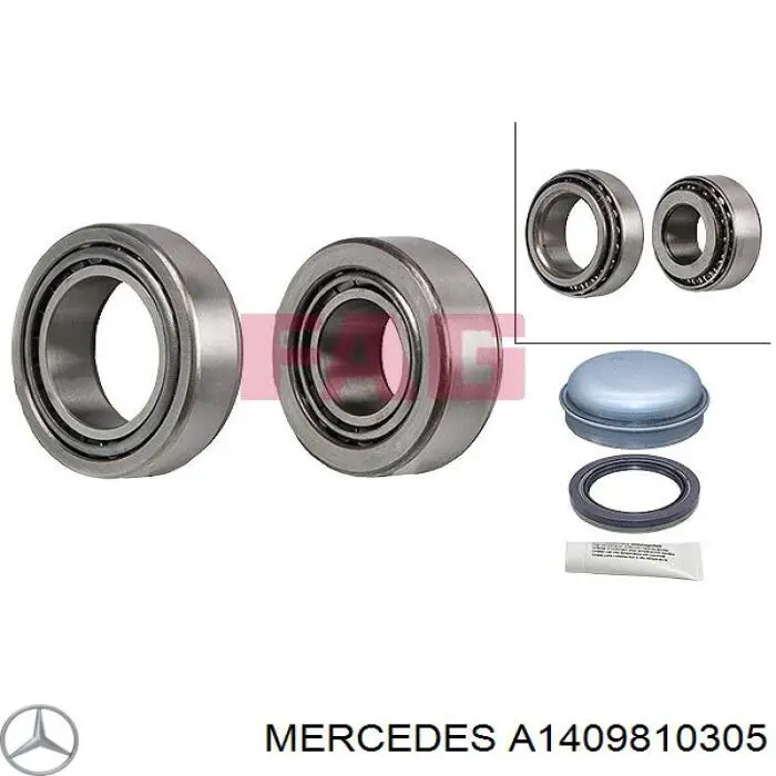A1409810305 Mercedes Cojinete interno del cubo de rueda delantera