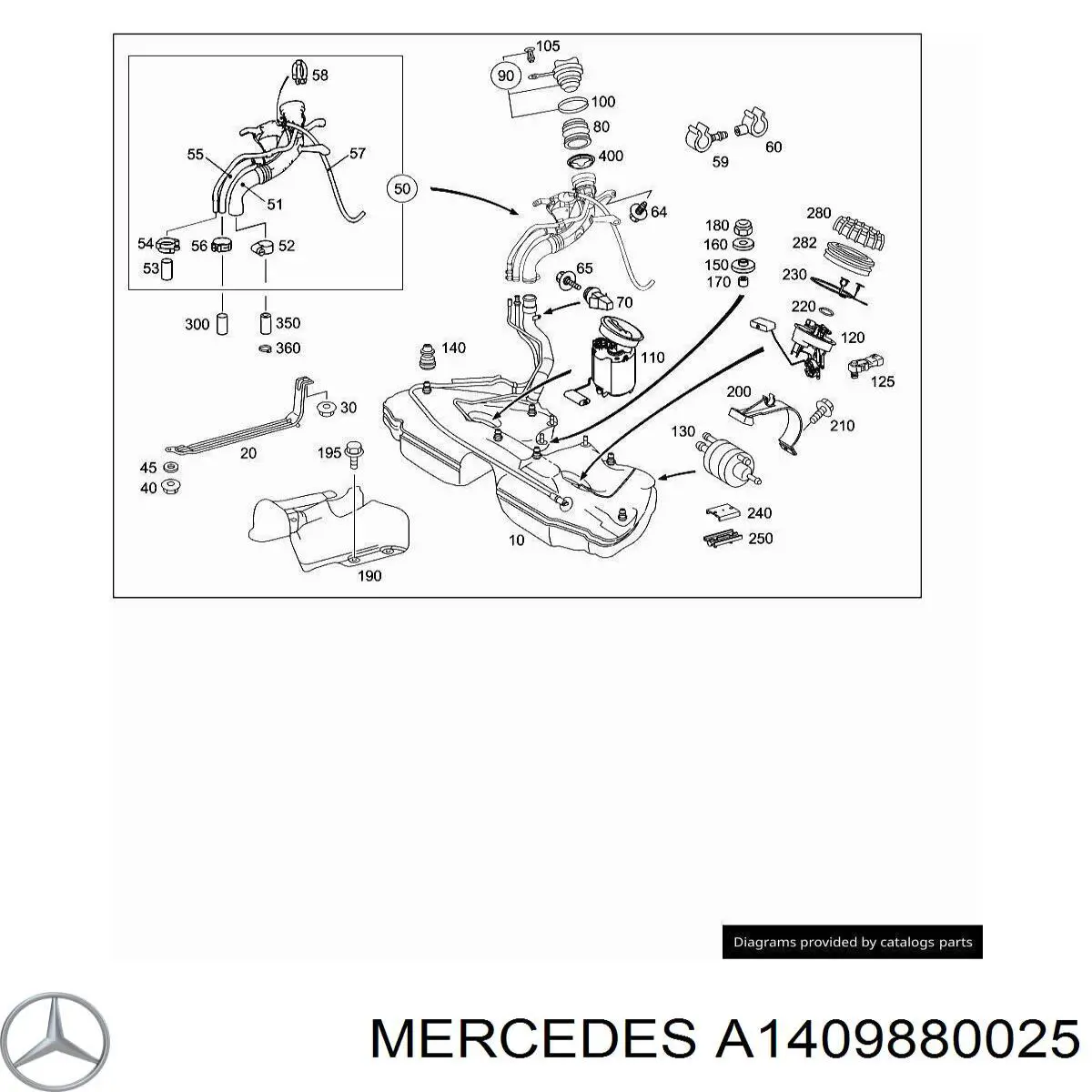  Mercedes A1409880025 precio, desde 4,48 EUR
