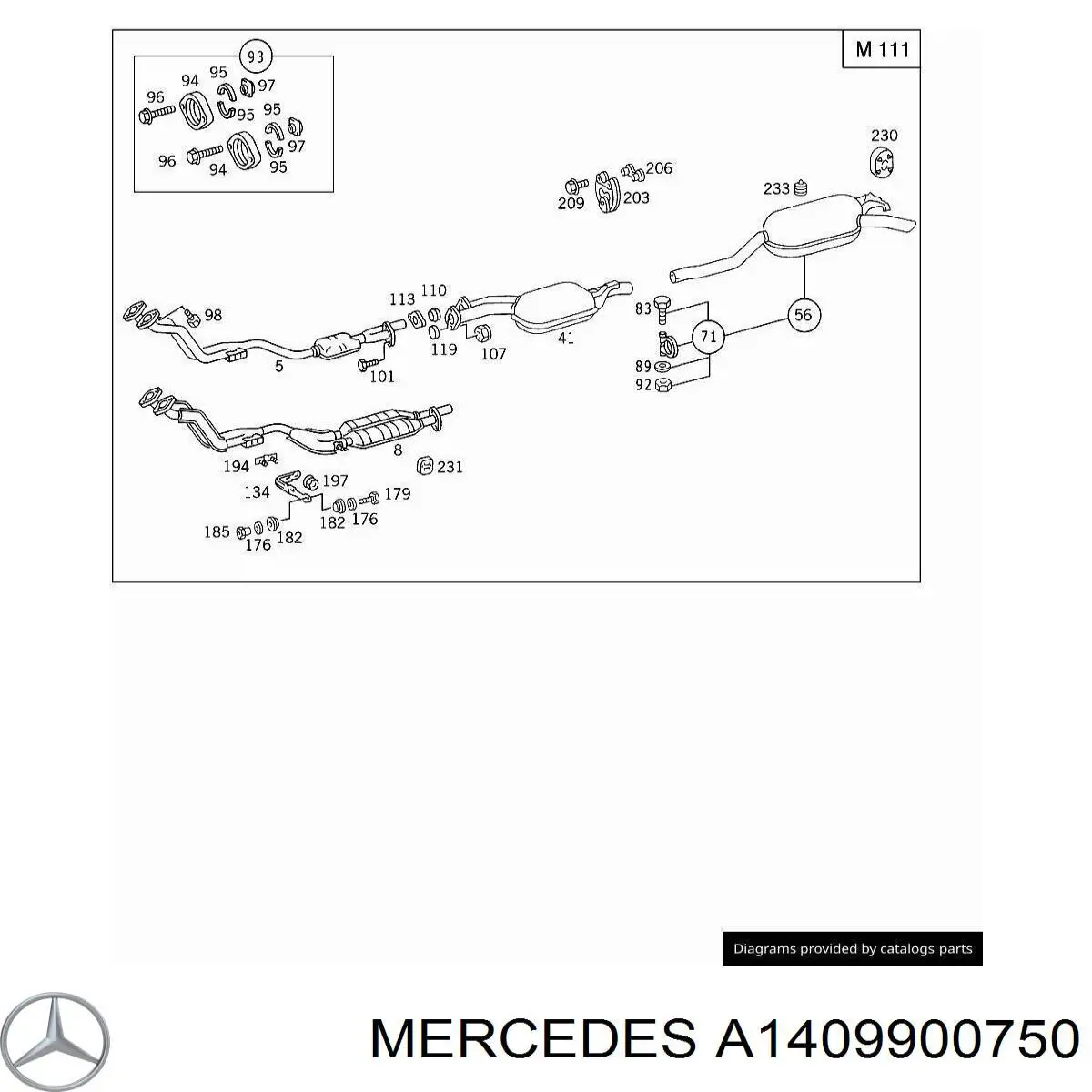 Tornillo (tuerca) de sujeción Mercedes A1409900750 precio, desde 2,03 EUR