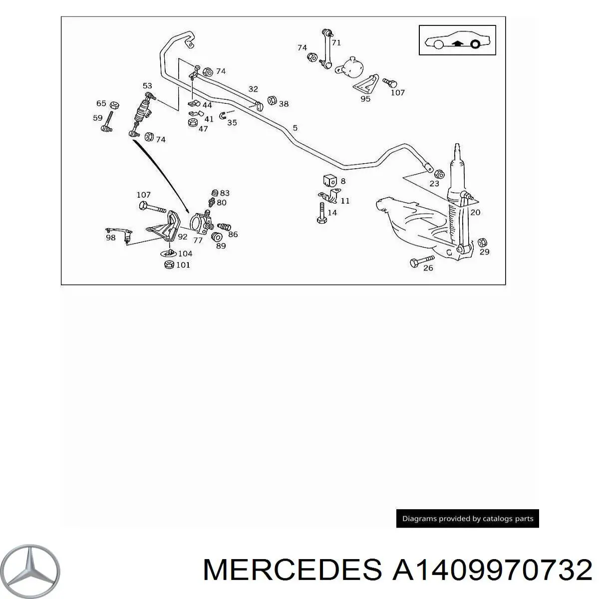  Mercedes A1409970732 precio, desde 9,50 EUR