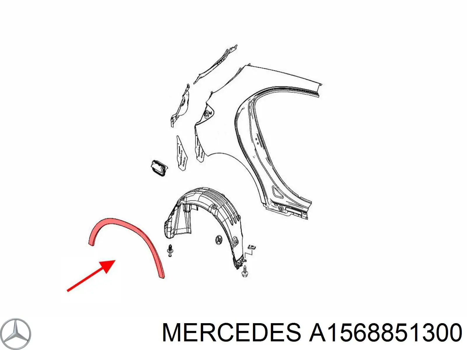 Extensión de la aleta trasera izquierda Mercedes 1568851300 precio, desde 97,28 EUR