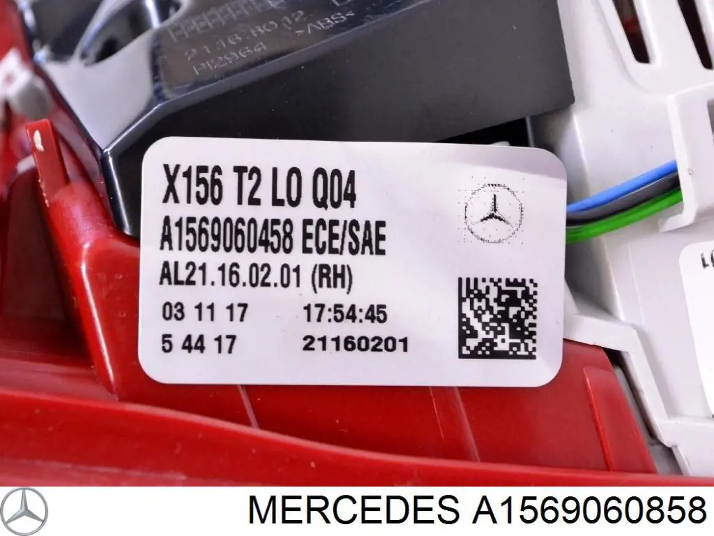 Piloto trasero exterior derecho A1569060858 Mercedes