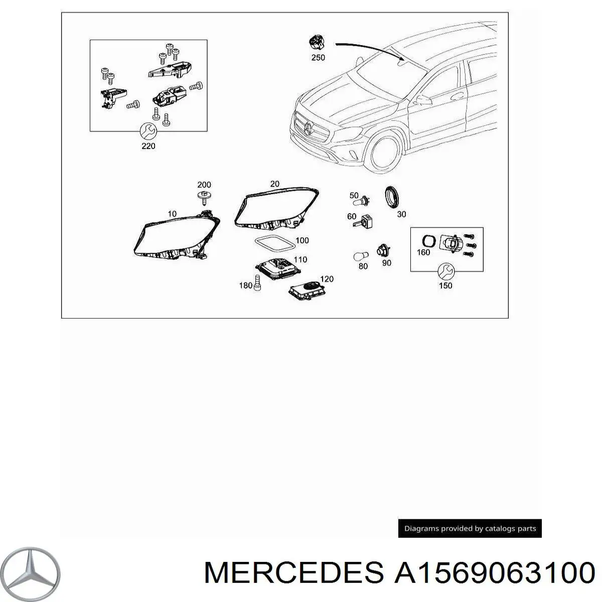 A1569063100 Mercedes faro izquierdo