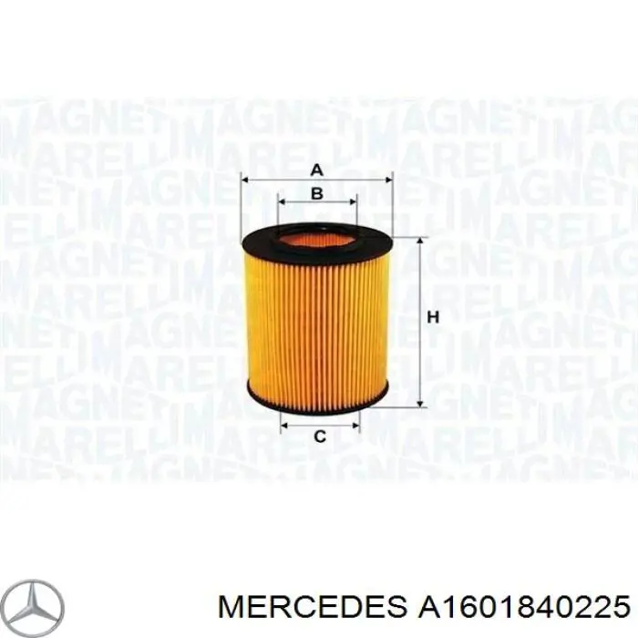 A1601840225 Mercedes filtro de aceite