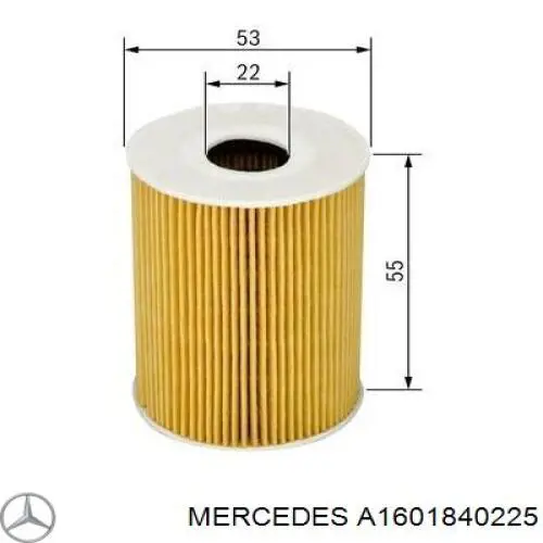 Filtro de aceite Mercedes A1601840225 precio, desde 3,15 EUR