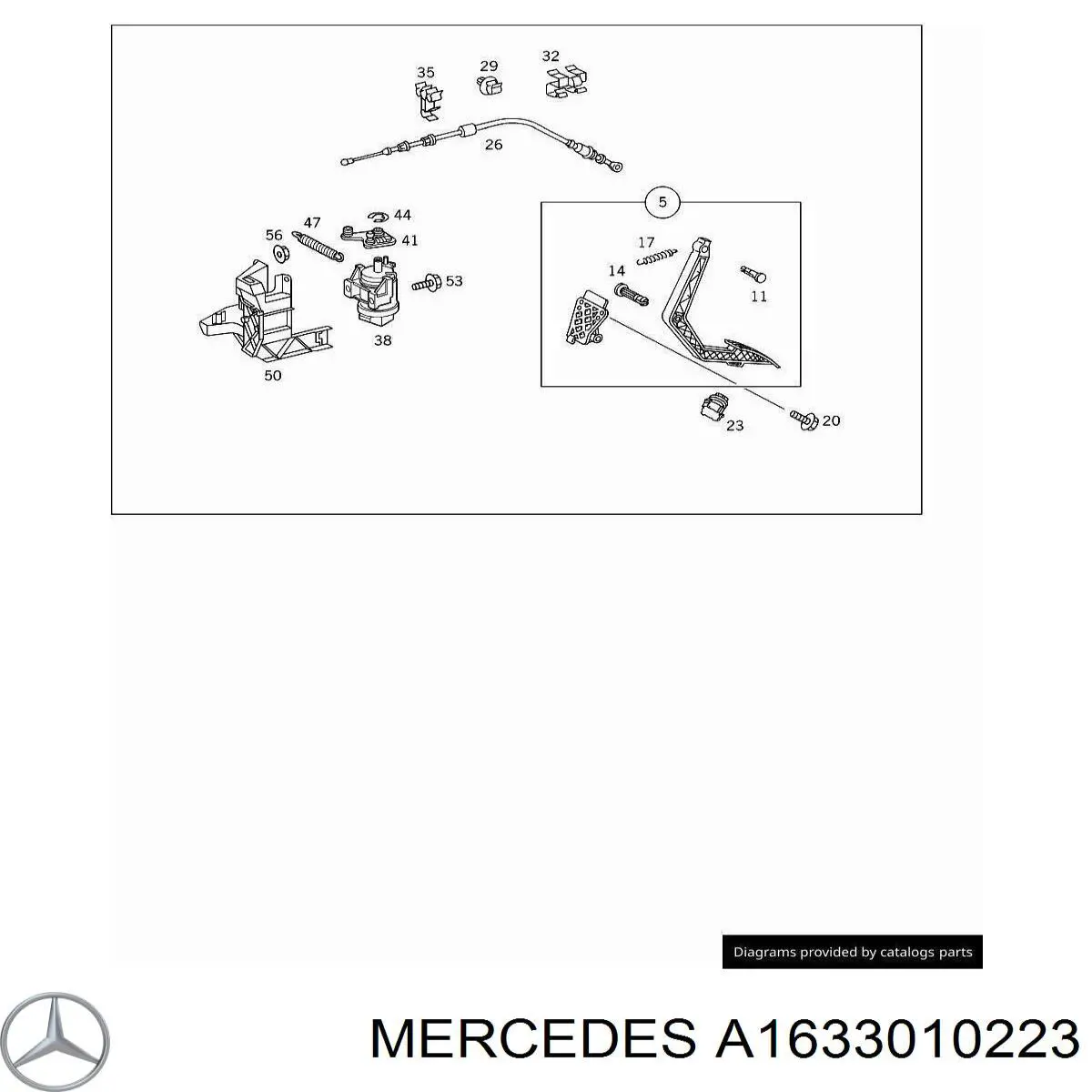 A1633010223 Mercedes silga de acelerador