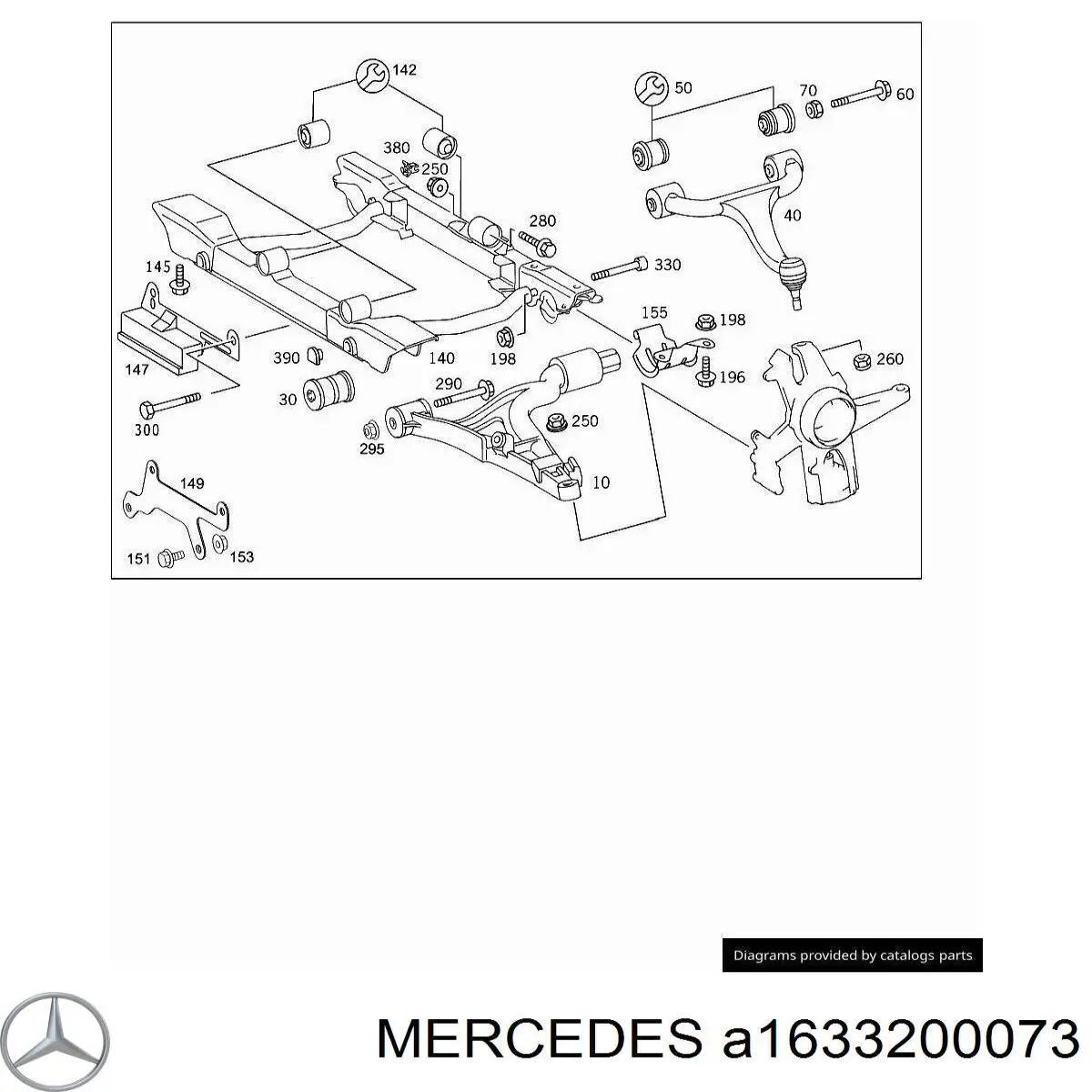 Soporte de torsión delantero izquierdo Mercedes A1633200073 precio, desde 414,37 EUR