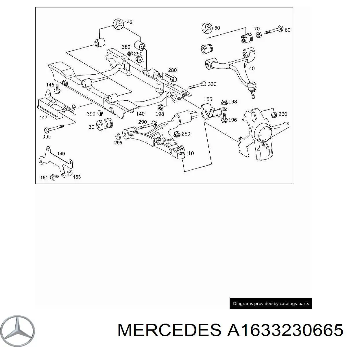 A1633230665 Mercedes barra de torsión delantera izquierda