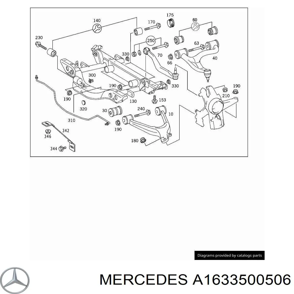 Brazo suspension (control) trasero inferior derecho para Mercedes ML/GLE (W163)