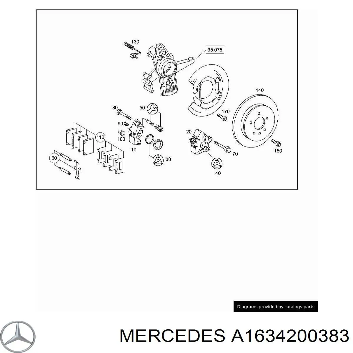 Pinza de freno trasera izquierda para Mercedes ML/GLE (W163)