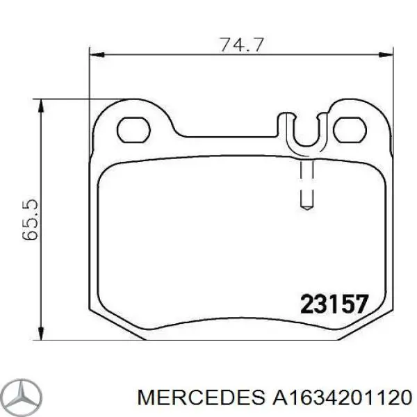 Pastillas traseras de freno Mercedes A1634201120 precio, desde 25,41 EUR