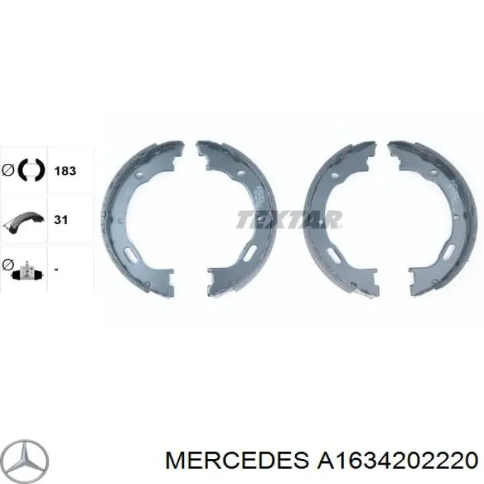 A1634202220 Mercedes zapatas de freno de mano