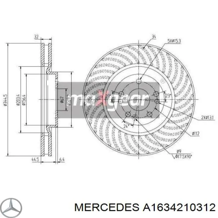 Frenos delanteros Mercedes A1634210312 precio, desde 63,58 EUR