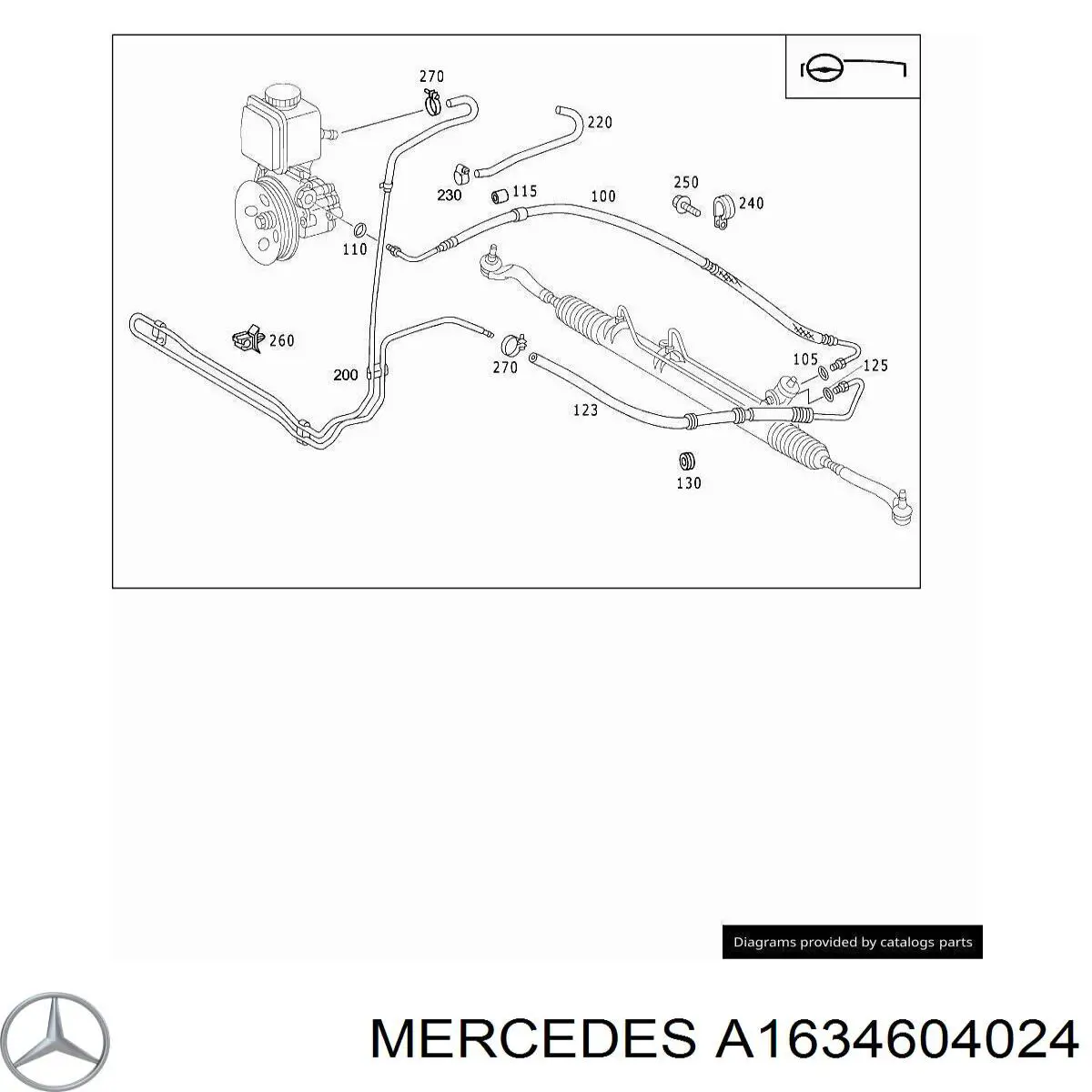 Manguera hidráulica de alta presión, dirección para Mercedes ML/GLE (W163)