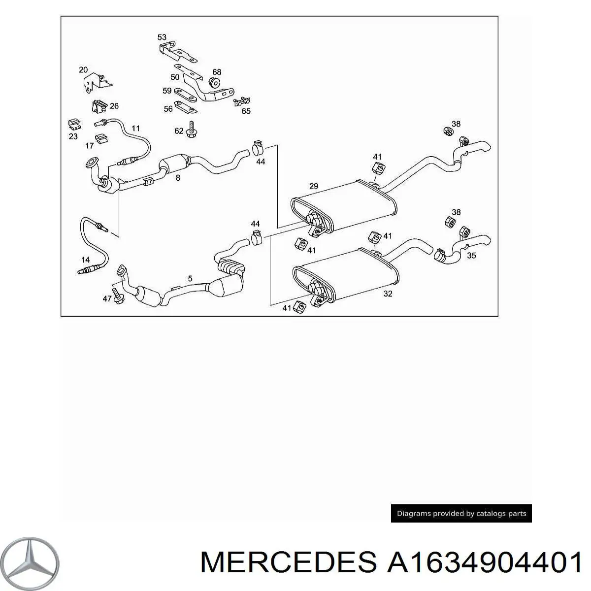 Comprar A1634904401 Mercedes Silenciador trasero