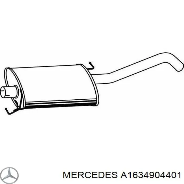 Silenciador trasero Mercedes A1634904401 precio, desde 174,67 EUR