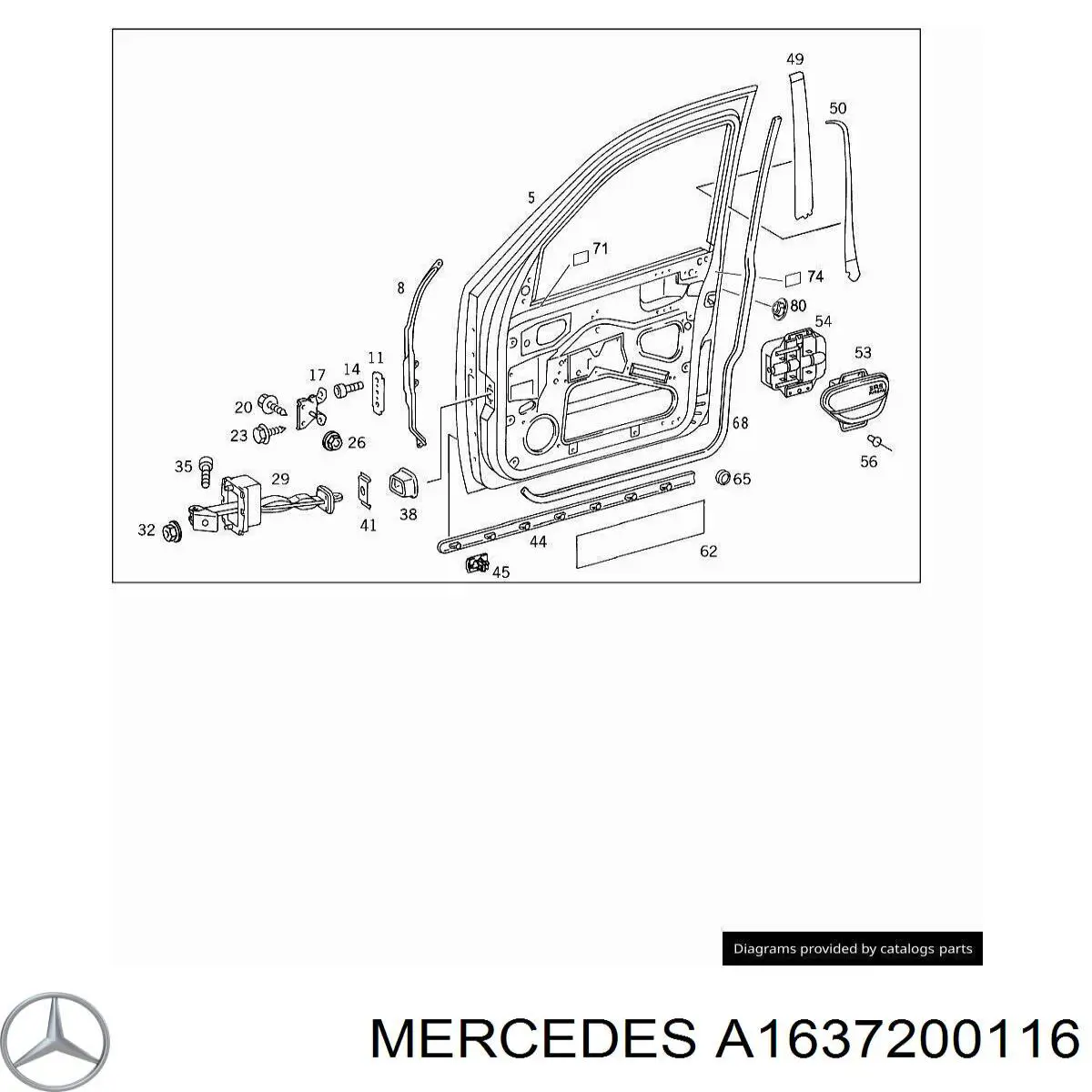 Asegurador puerta delantera para Mercedes ML/GLE (W163)