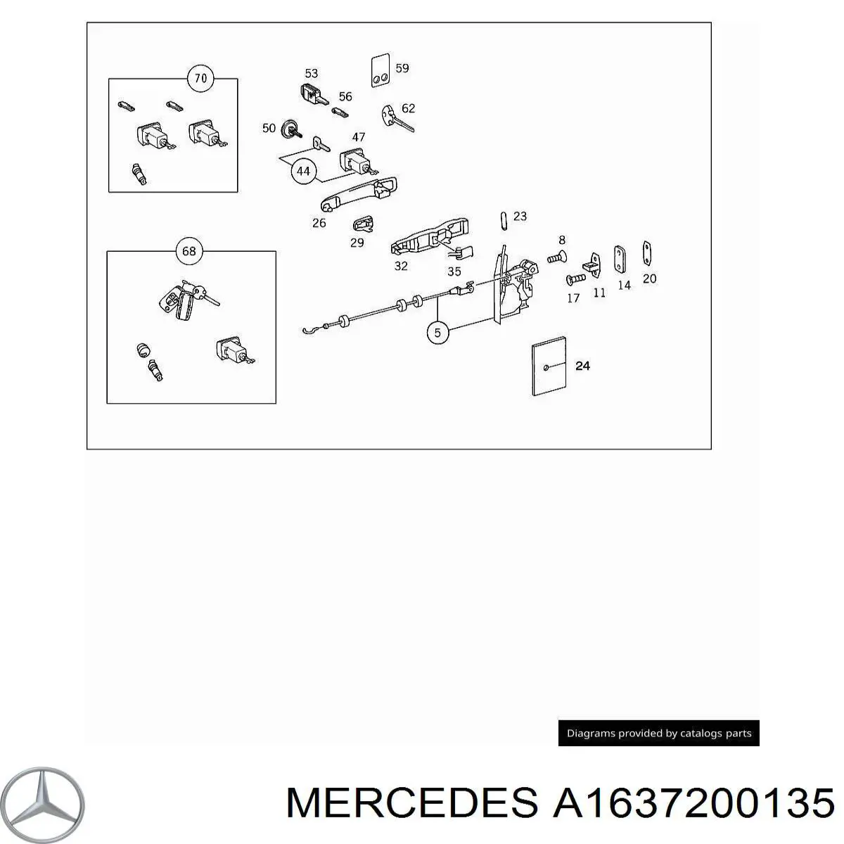 A1637202535 Mercedes Cerradura de puerta
