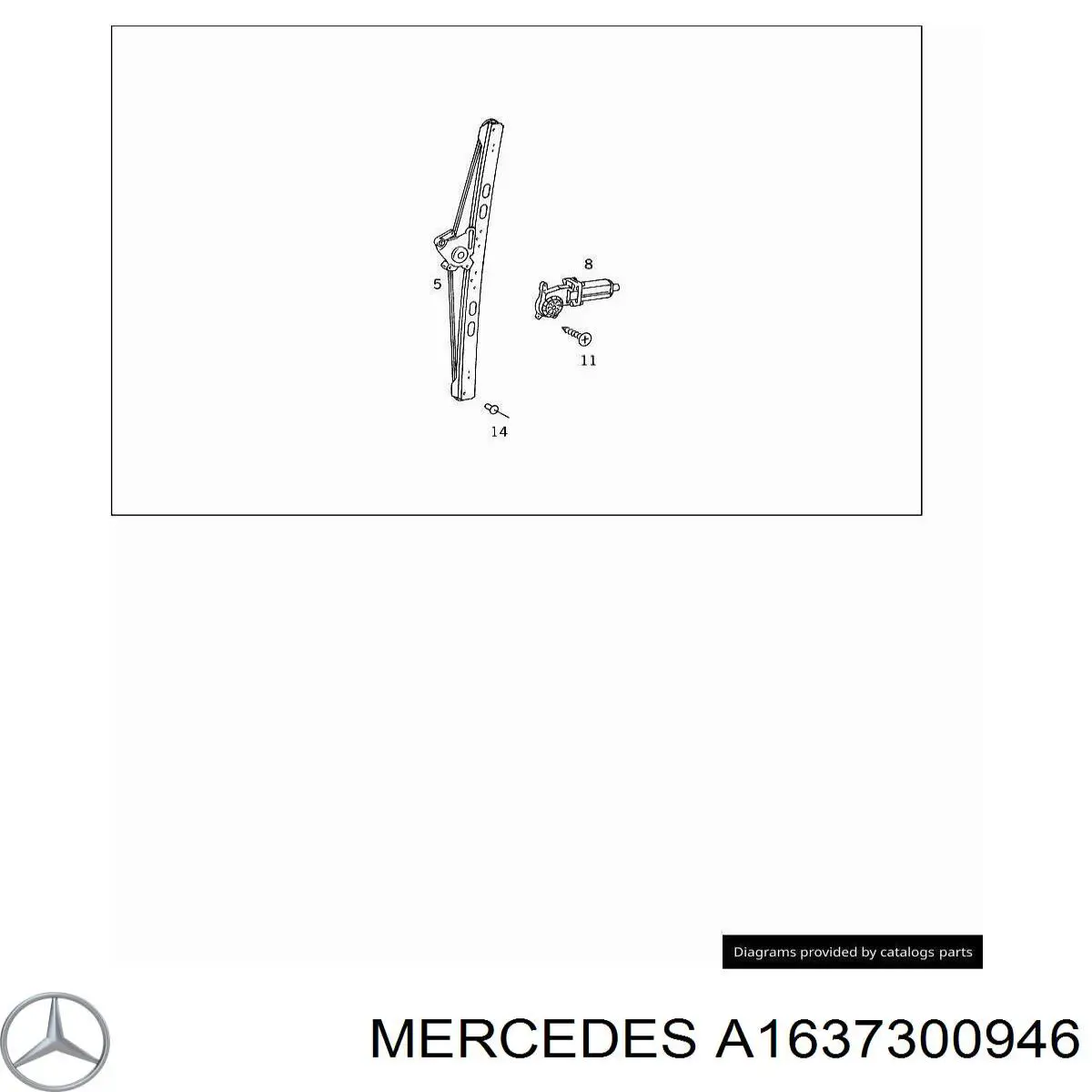 Comprar A1637300946 Mercedes Mecanismo de elevalunas de la puerta trasera izquierda