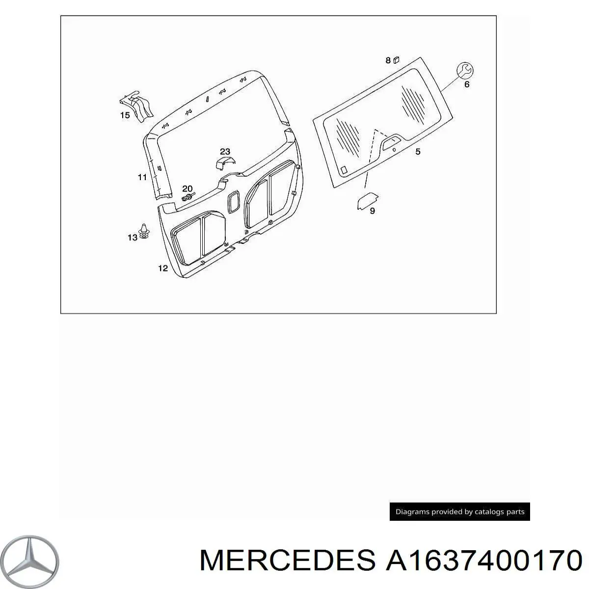 Tapicería para tapa de maletero Mercedes ML/GLE (W163)