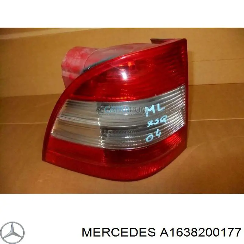 A1638200177 Mercedes listón del faro izquierdo