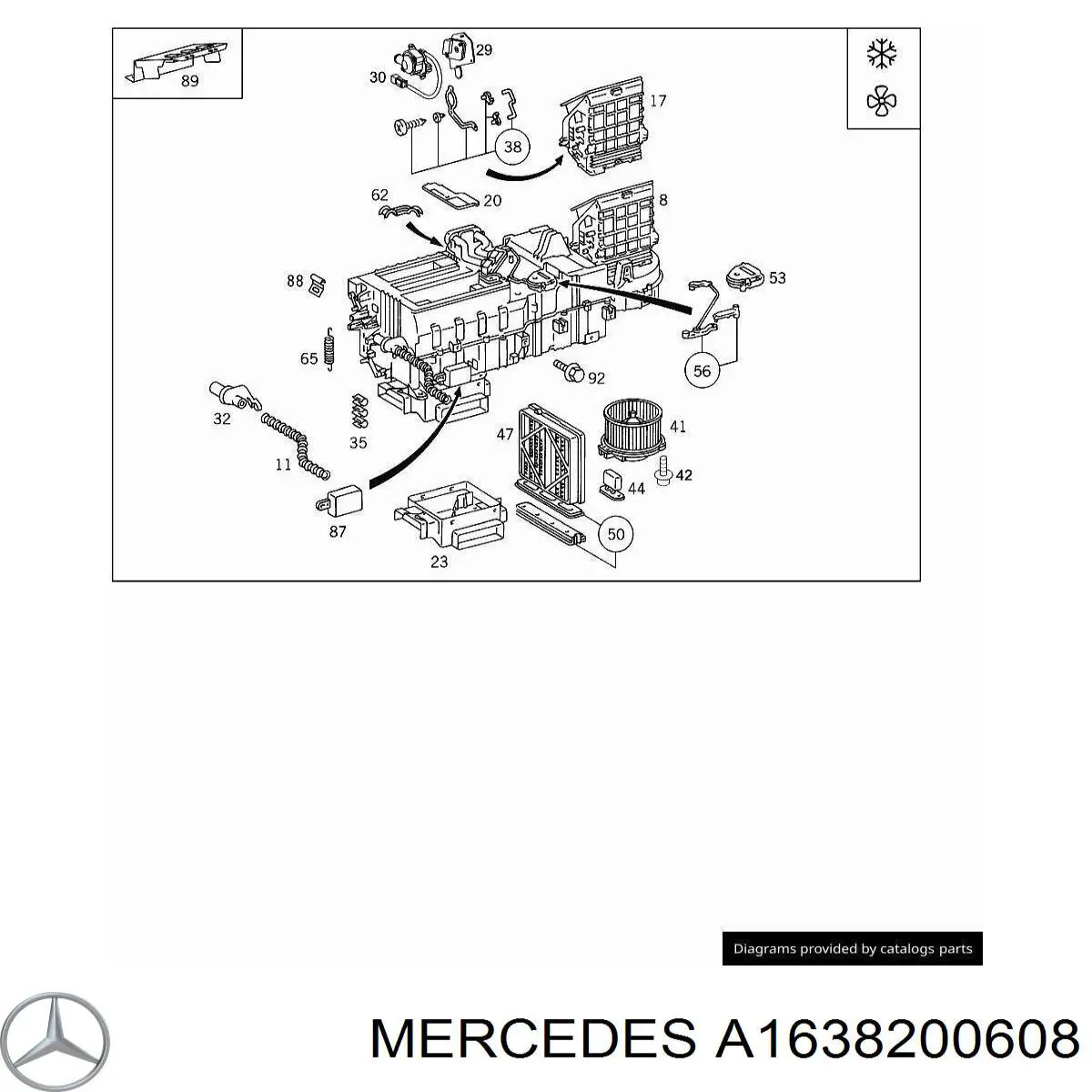 A1638200608 Mercedes elemento de reglaje valvula mezcladora actuador de compuerta