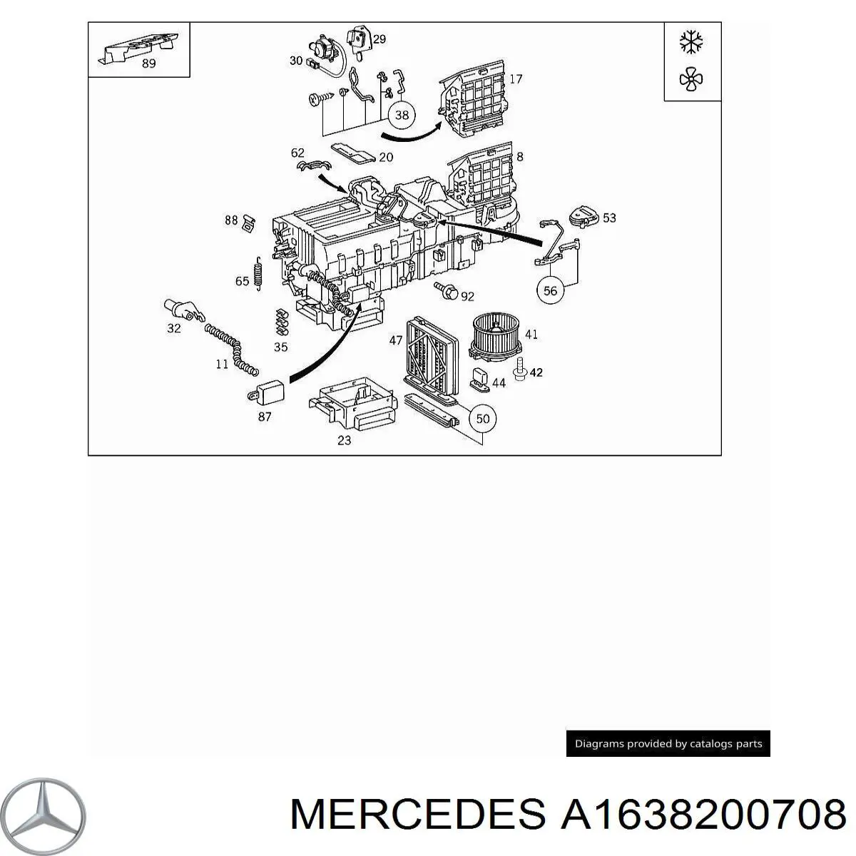 Actuador de compuerta de calefacción Mercedes A1638200708 precio, desde 228,03 EUR