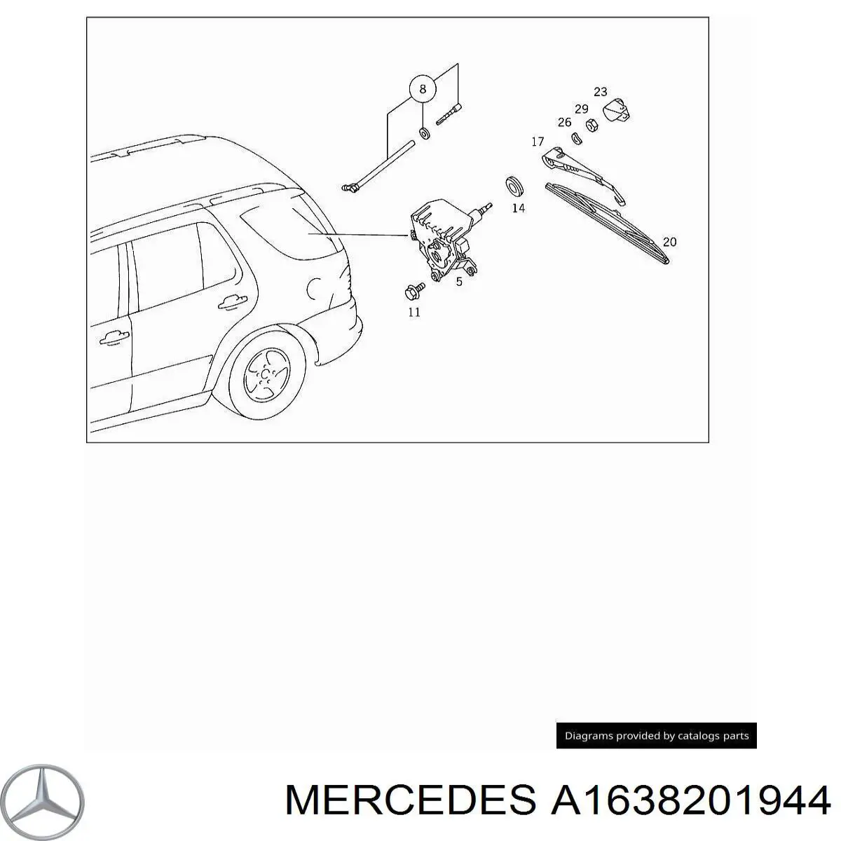 Brazo del limpiaparabrisas trasero Mercedes 1638201944 precio, desde 39,20 EUR