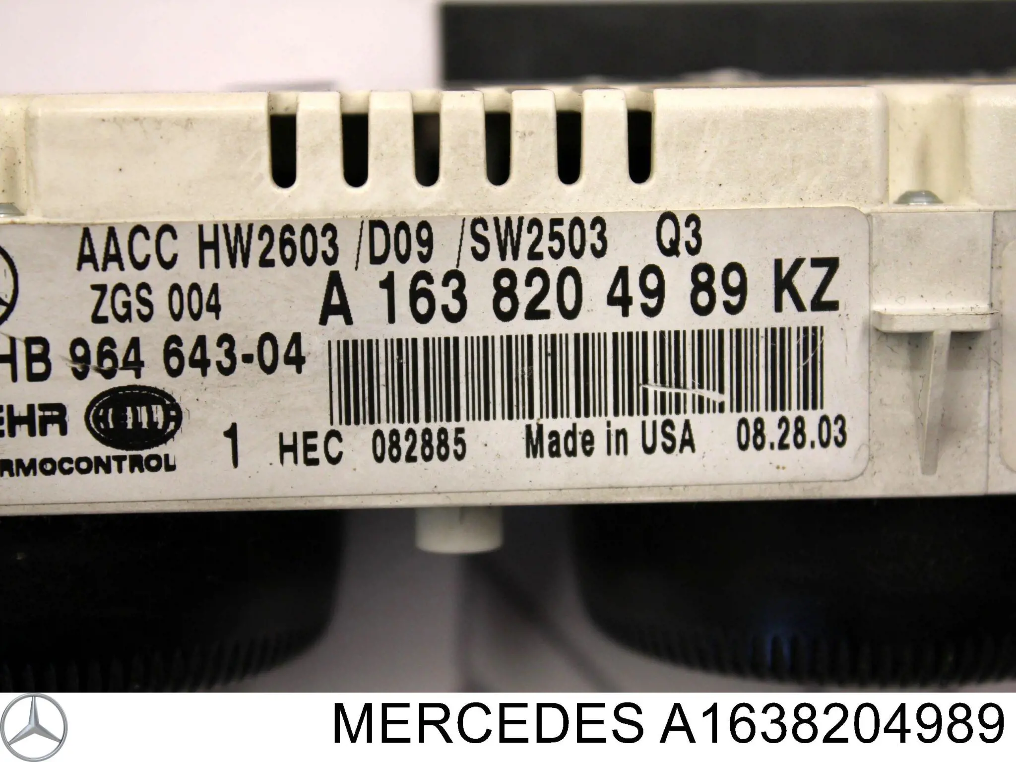 A1638204989 Mercedes unidad de control, calefacción/ventilacion