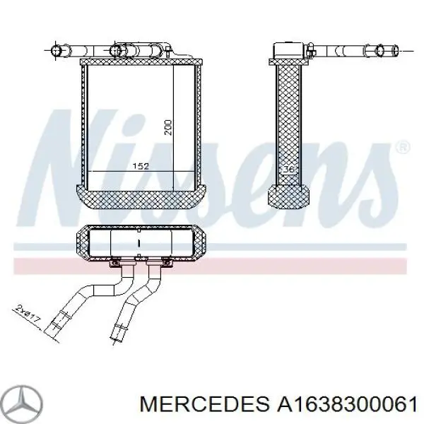 Comprar A1638300061 Mercedes Radiador calefacción