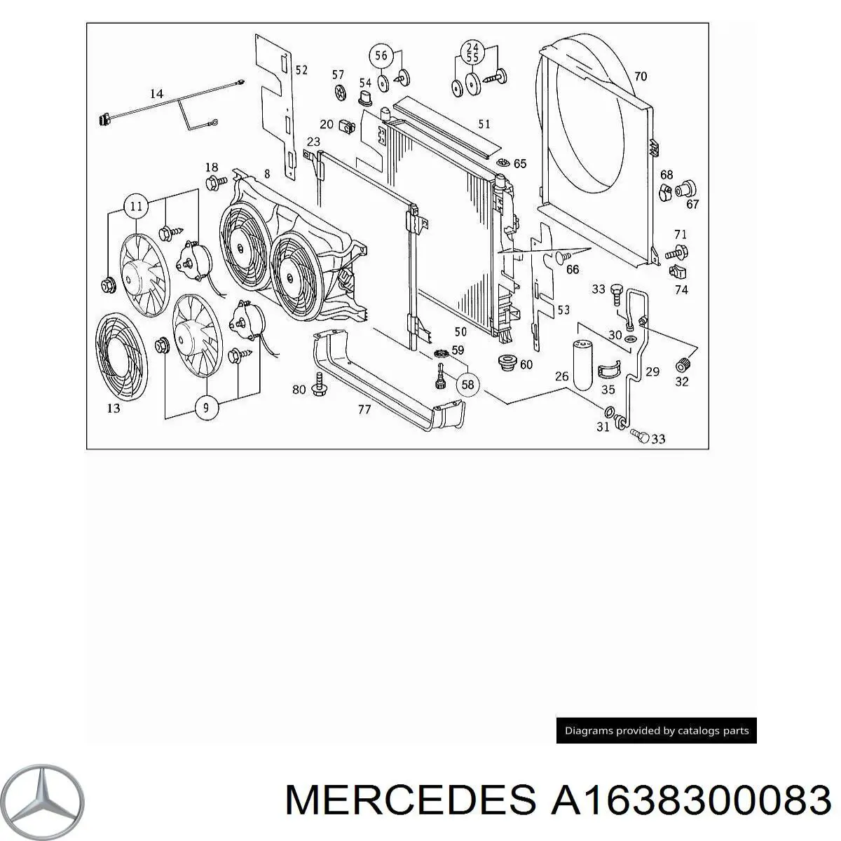 A1638300083 Mercedes receptor-secador del aire acondicionado