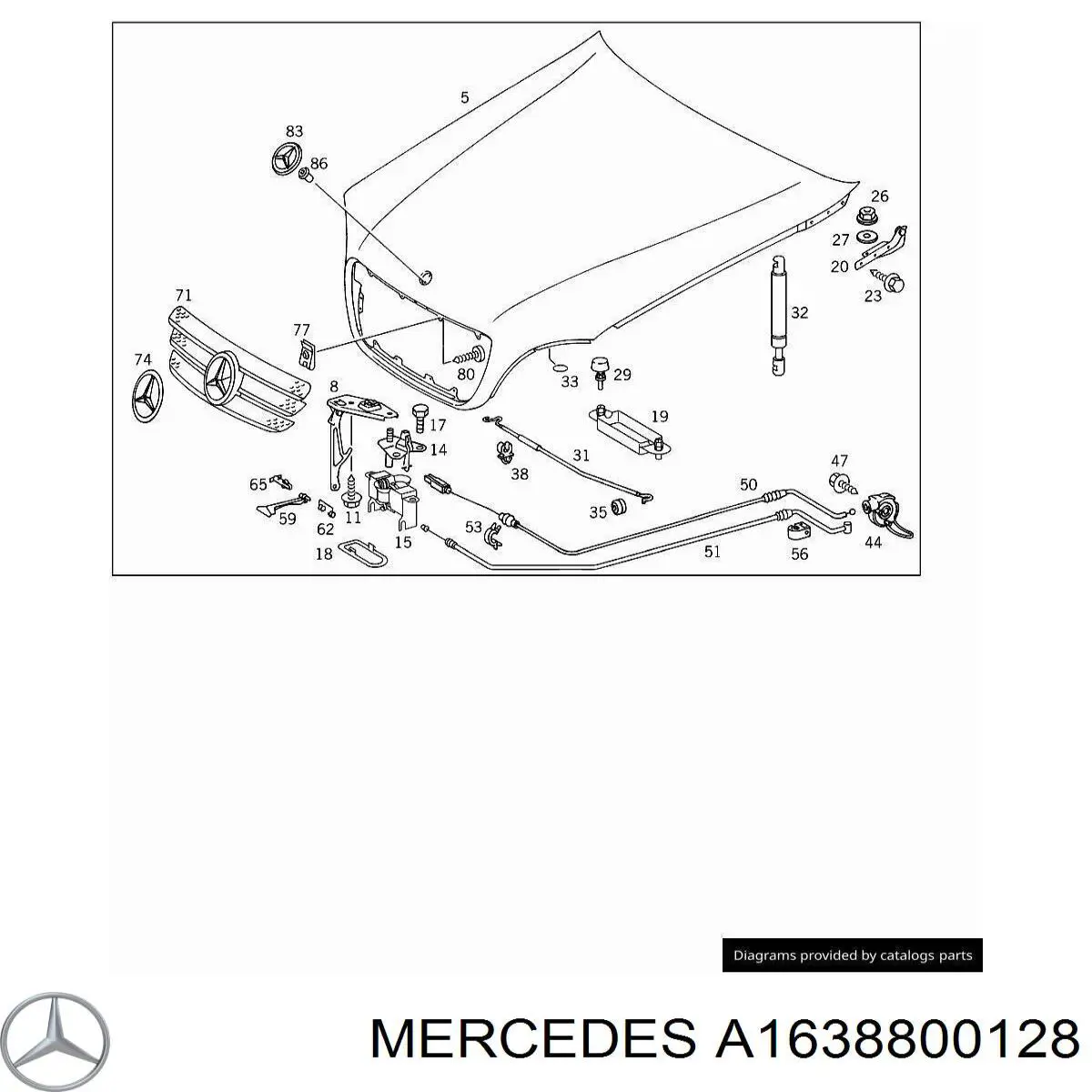 Cerradura de capó Mercedes A2018800860 precio, desde 65,34 EUR