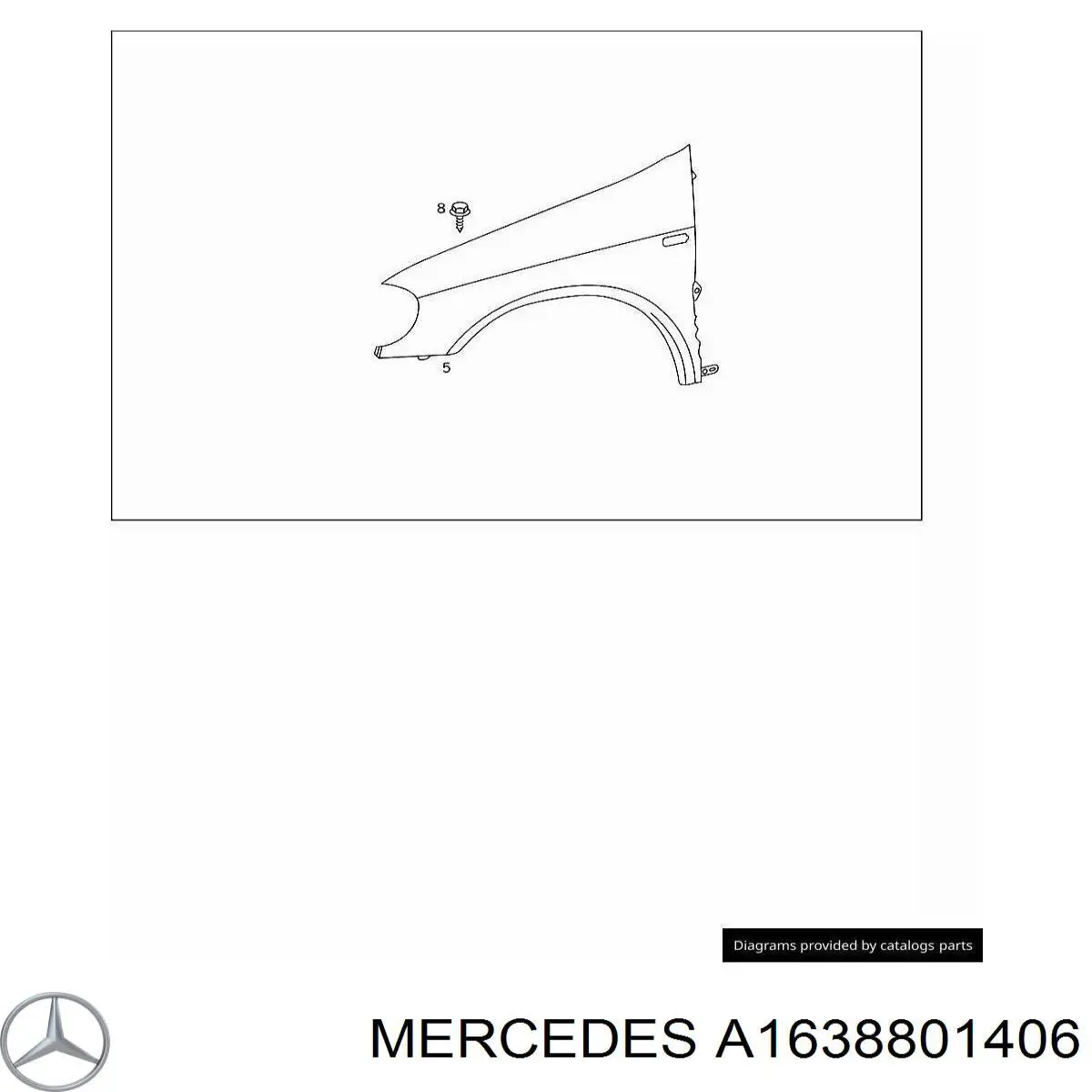 A1638801406 Mercedes guardabarros delantero derecho